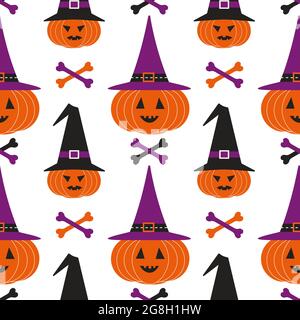Halloween Holiday drôle sans couture motif géométrique vectoriel. Illustration de Vecteur