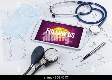 Tablette pc et outils médicaux Banque D'Images