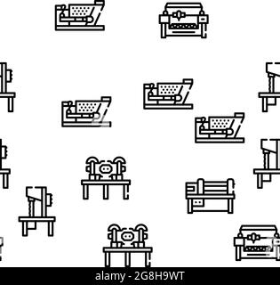 Machines industrielles Vector Seamless Pattern Illustration de Vecteur