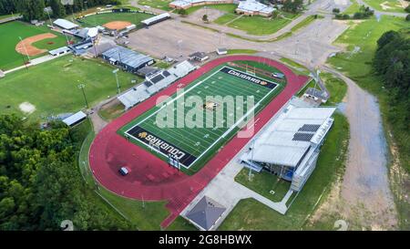 Flowood, MS - 9 juillet 2021 : stade de football de l'école secondaire Northwest Rankin à Flowood, MS. Banque D'Images