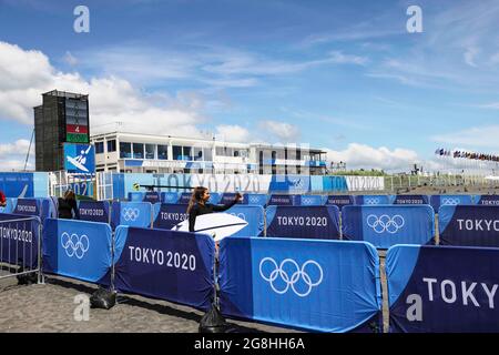 Chiba, Japon. 20 juillet 2021. Jeux Olympiques de Tokyo 2020 surf : avant les Jeux Olympiques de Tokyo 2020, à la plage de surf de Tsurigasaki à Chiba, Japon . (Photo de KONDO/AFLO Banque D'Images