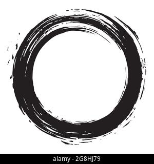 Encre Sumi Black Enso Zen Vector Brush Illustration de Vecteur