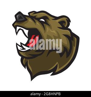 Logo Angry Bear Vector Mascot Design Illustration de Vecteur