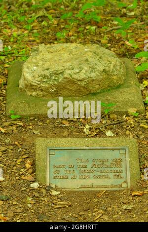 Sentier de 12 pierres marqueur, Lincoln Boyhood National Memorial, Indiana Banque D'Images