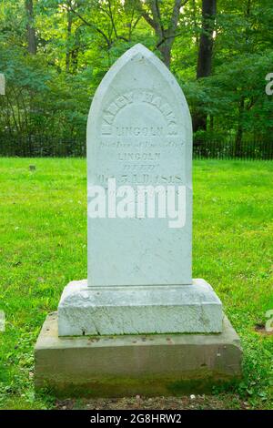 Nancy Hanks Lincoln grave, Lincoln Boyhood National Memorial, Indiana Banque D'Images