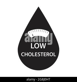 Symbole de bas cholestérol vecteur de soins cardiaques signe de cardiologie alimentaire de bas-cal produits alimentaires pour la conception graphique, logo, site Web, médias sociaux, application mobile, iu Illustration de Vecteur