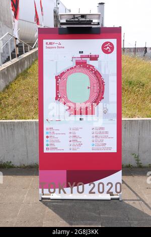 Hokkaido, Japon. 21 juillet 2021. Vue générale football/Soccer : le premier match du groupe de la première série E des femmes lors des Jeux Olympiques de Tokyo 2020 au Sapporo Dome à Hokkaido, Japon . Crédit: Naoki Morita/AFLO SPORT/Alay Live News Banque D'Images