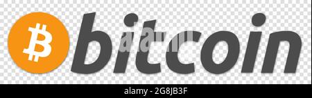 Logo Bitcoin crypto currency blockchain. Symbole et logotype de crypto-monnaie isolés sur fond transparent Illustration de Vecteur