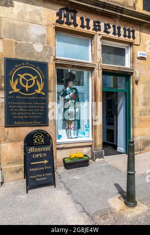 Entrée au musée de la guerre et de la paix d'Oban, Oban, Argyll, Écosse, Royaume-Uni Banque D'Images