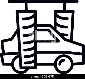 Icône de lavage automatique. Contour automatique de l'icône de vecteur de lavage de voiture pour la conception de web isolée sur fond blanc Illustration de Vecteur