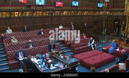 Le ministre du Brexit Lord Frost fait une déclaration aux membres de la Chambre des Lords à Londres sur l'approche du gouvernement à l'égard du Protocole d'Irlande du Nord. Banque D'Images