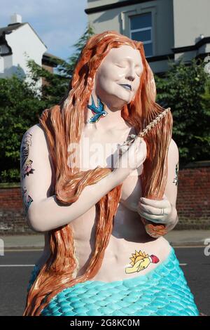 New Brighton Mermaid, Wirral, Royaume-Uni Banque D'Images