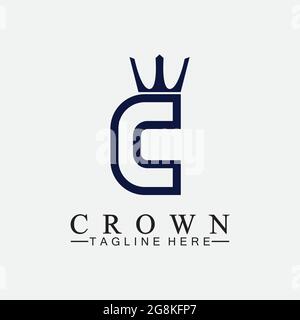 C le logo Crown initial conçoit des illustrations vectorielles Illustration de Vecteur