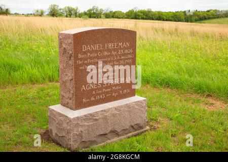 Freeman grave, parc historique national de Homestead, Nebraska Banque D'Images