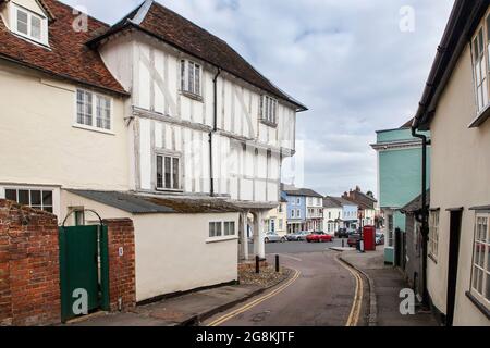 Dunmow, Thaxted, Essex, Royaume-Uni - septembre 2019, Great Dunmow est une ancienne ville marchande du nord-ouest de l'Essex avec une population estimée. Guildha médiéval Banque D'Images