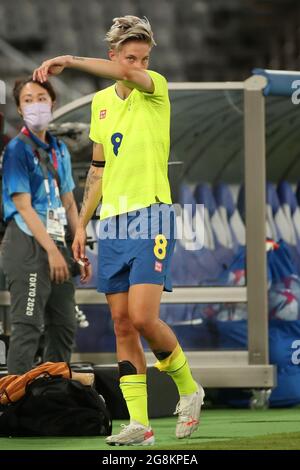 Tokyo, Japon. 21 juillet 2021. Lina HARTIG de SwedEnduring le jeu du Groupe des femmes G entre la Suède et les États-Unis au stade de Tokyo le 21 juillet 2021 à Chofu, Japon crédit: Mickael Chavet/Alay Live News Banque D'Images