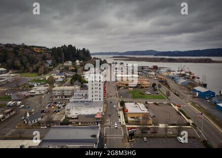 Antenne de Coos Bay, Oregon Banque D'Images