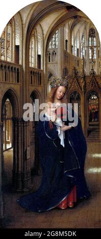 La Madonna dans l'église par Jan van Eyck (c.1390-1441), bois d'huile, c. 1438 Banque D'Images