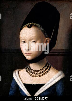 Petrus Christus (1425-1476) 'Portrait d'une jeune femme", huile sur panneau de chêne, c.1470 Banque D'Images