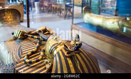 À l'intérieur du Musée des antiquités égyptiennes, connu sous le nom de Musée égyptien ou Musée du Caire. Banque D'Images