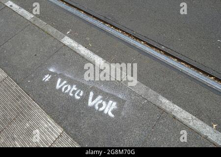Promotion, vote Volt, Volt Europe, Berlin, Allemagne Banque D'Images