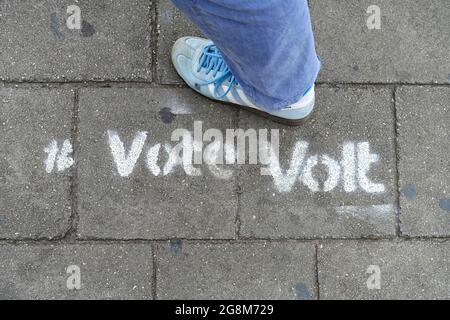 Promotion, vote Volt, Volt Europe, Berlin, Allemagne Banque D'Images