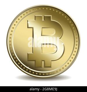 Illustration vectorielle de Bitcoin doré Illustration de Vecteur