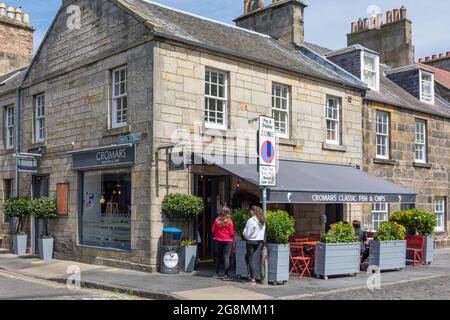 Restaurant Cromars Classic Fish & Chips, Market Street, St Andrews, Fife, Écosse, Royaume-Uni Banque D'Images