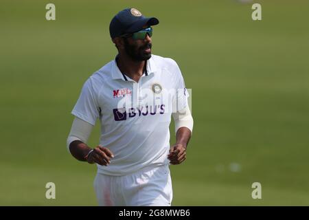 CHESTER LE STREET, ROYAUME-UNI. 21 JUILLET l'Inde JasEsprit Bumrah pendant le match Tour Match entre County Select XI et l'Inde à Emirates Riverside, Chester le Street le 21 juillet 2021. (Credit: Mark Fletcher | MI News) Credit: MI News & Sport /Alay Live News Banque D'Images