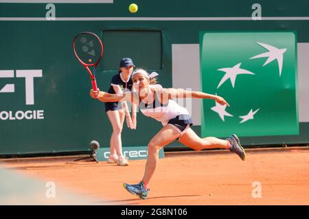 Gdansk, Pologne. 21 juillet 2021. Tamara Korpatsch (ALLEMAGNE) joue contre Weronika Falkowska (POLOGNE) lors du tournoi ouvert BNP Paribas Pologne (catégorie WTA 250) à Gdynia. (Note finale 7:5, 6:1 pour Korpatsch). Crédit : SOPA Images Limited/Alamy Live News Banque D'Images