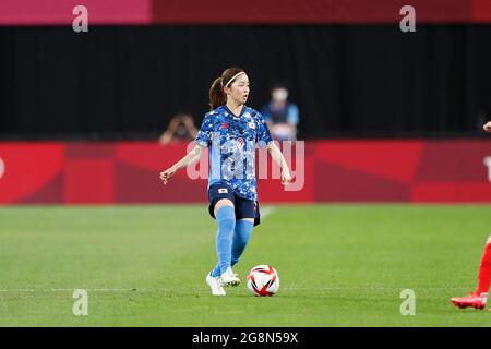 Sapporo, Japon. 21 juillet 2021. Risa Shimizu (JPN) football : Tokyo Jeux Olympiques 2020 football féminin 1er tour E match entre le Japon 1-1 le Canada au Sapporo Dome à Sapporo, Japon . Crédit: Mutsu Kawamori/AFLO/Alay Live News Banque D'Images