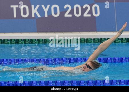 Tokio, Japon. 22 juillet 2021. Natation : Jeux Olympiques, entraînement au centre aquatique de Tokyo. Florian Wellbrock d'Allemagne en action. Credit: Michael Kappeller/dpa/Alay Live News Banque D'Images