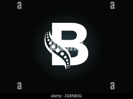 Lettre initiale du monogramme B avec logo de la colonne vertébrale chiropratique. Icône soins de la colonne vertébrale. Emblème de police. Logotype moderne pour les affaires orthopédiques Illustration de Vecteur