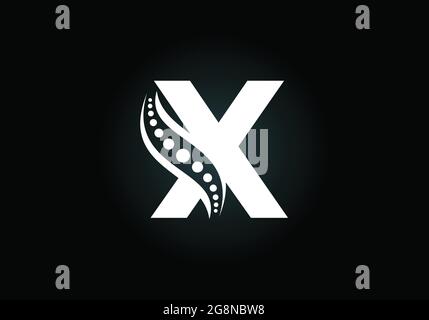 Lettre initiale de X monogramme avec logo de colonne vertébrale chiropratique. Icône soins de la colonne vertébrale. Emblème de police. Logotype moderne pour les affaires orthopédiques Illustration de Vecteur