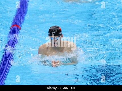 Tokyo, Japon. 22 juillet 2021. Wang Shun, de Chine, participe à une session de formation avant les Jeux Olympiques de Tokyo 2020 au Tokyo Aquatics Centre, à Tokyo, au Japon, le 22 juillet 2021. Crédit: Wang Jingqiang/Xinhua/Alay Live News Banque D'Images