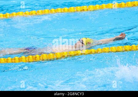 Tokyo, Japon. 22 juillet 2021. Xu Jiayu, de Chine, participe à une séance de formation en prévision des Jeux Olympiques de Tokyo en 2020 au Centre aquatique de Tokyo, à Tokyo, au Japon, le 22 juillet 2021. Crédit: Wang Jingqiang/Xinhua/Alay Live News Banque D'Images