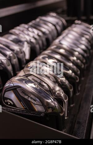 Captures de Iron Heads dans un magasin de golf local. Banque D'Images