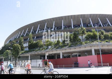 Le Stade National où est le principal lieu des Jeux Olympiques de Tokyo en 2020. La cérémonie d'ouverture s'y tient le 23 juillet 2021. -Tokyo, Japon. 22. Banque D'Images