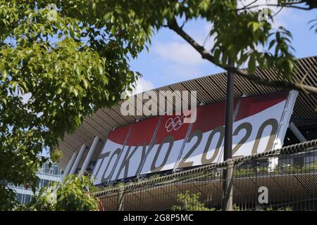 Le Stade National où est le principal lieu des Jeux Olympiques de Tokyo en 2020. La cérémonie d'ouverture s'y tient le 23 juillet 2021. -Tokyo, Japon. 22. Banque D'Images