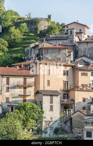 Borgo Antico, vieux village, Nesso, Lac de Côme, Lombardie, Italie, Europe Banque D'Images