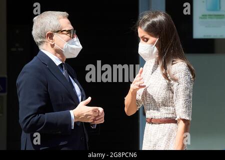 Madrid, Madrid, Espagne. 22 juillet 2021. La reine Letizia d'Espagne assiste à une réunion de travail de l'Association espagnole contre le cancer au siège de l'AECC le 22 juillet 2021 à Madrid (Credit image: © Jack Abuin/ZUMA Press Wire) Credit: ZUMA Press, Inc./Alay Live News Banque D'Images