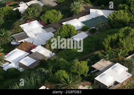 Vue aérienne, île de Pantelleria, Sicile, Italie, Europe Banque D'Images