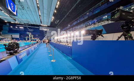 Tokyo, Japon. 22 juillet 2021. Une vue générale du centre aquatique, lieu de baignade, plongée et natation artistique pendant les Jeux Olympiques de Tokyo 2020 le 22 juillet 2021 à Tokyo, Japon photo Giorgio Scala/Insidefoto/Deepbluemedia Credit: Insidefoto srl/Alamy Live News Banque D'Images