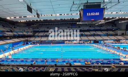 Tokyo, Japon. 22 juillet 2021. Une vue générale du centre aquatique, lieu de baignade, plongée et natation artistique pendant les Jeux Olympiques de Tokyo 2020 le 22 juillet 2021 à Tokyo, Japon photo Giorgio Scala/Insidefoto/Deepbluemedia Credit: Insidefoto srl/Alamy Live News Banque D'Images
