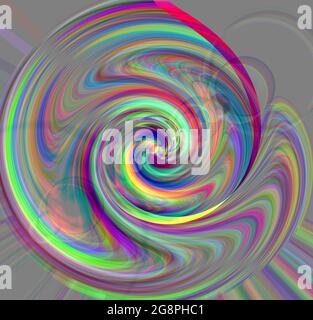 motif abstrait sous la forme d'une spirale transparente arc-en-ciel Banque D'Images