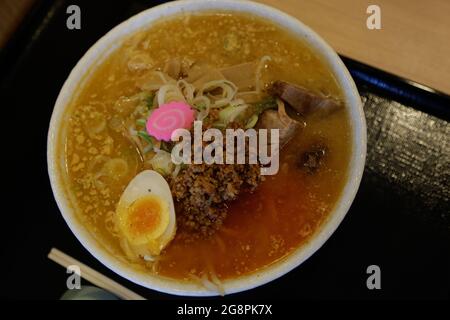 Le Ramen traditionnel le plus célèbre à Hokkaido Banque D'Images