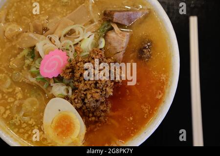 Le Ramen traditionnel le plus célèbre à Hokkaido Banque D'Images