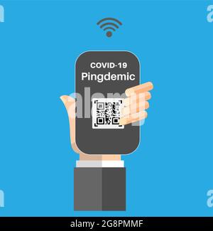 Illustration du vecteur de l'application de test et de trace Pingdemic Covid-19 Illustration de Vecteur