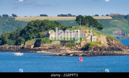 Image de l'île de Drakes prise de la rive, en regardant vers le sud vers North Devon Banque D'Images