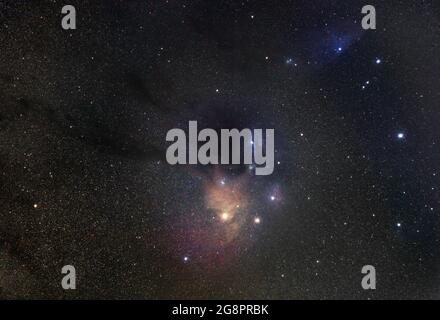 Antares et Rho Ophiuchi dans la constellation du Sagittaire Banque D'Images